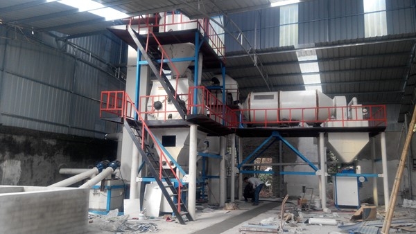 滾筒式無機(jī)?；⒅楸厣皾{生產(chǎn)線